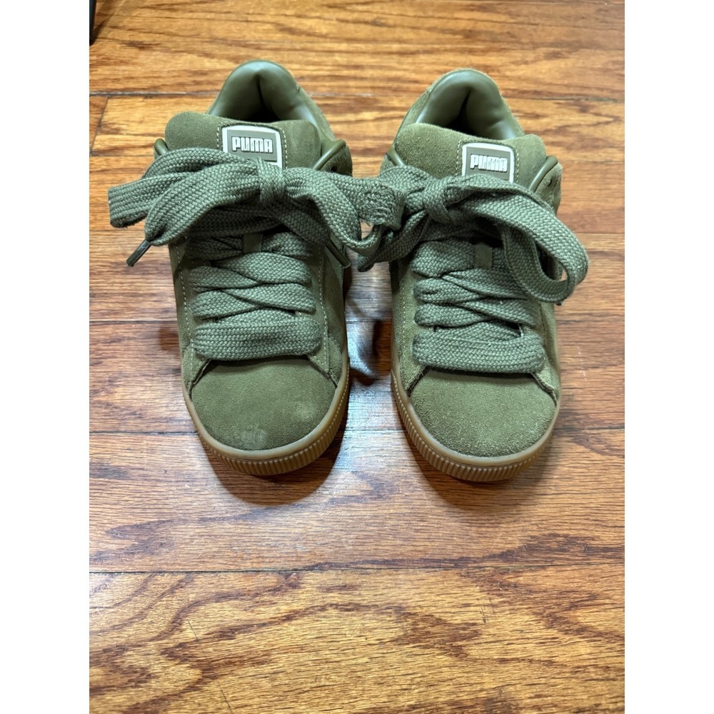 Puma Suede XL Olive Green Gum Sole Low Top Sneakers Womens 7